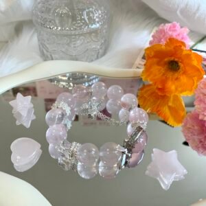 Madagascar Rose Quartz & Clear Quartz Bracelet